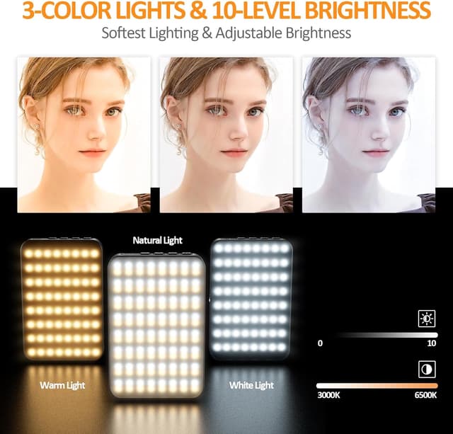 Detalle 2 de 128 LED Rechargeable Selfie Light for Phone and Laptop