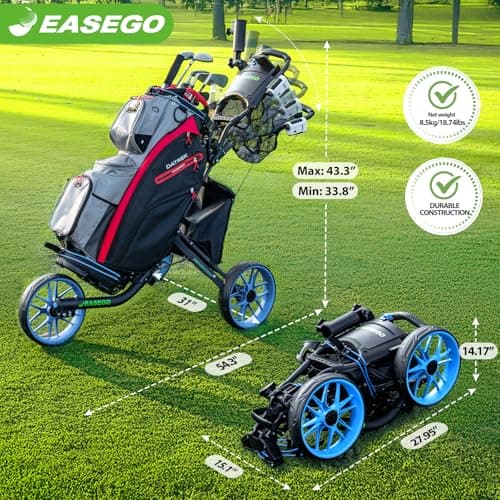 Thumbnail 8 de EASEGO Golf Push Cart 3 Wheel ⚙