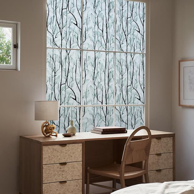 Detalle de dktie Fensterfolie Blickdicht – Sichtschutz-, Anti-UV- und Wärmedämmfolie, matt grün, 90x200 cm