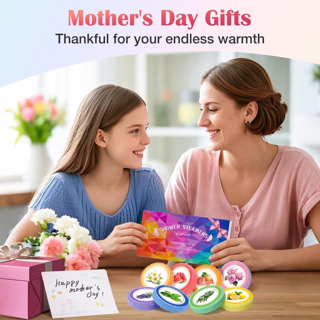 Detalle 2 de Qivatex aromatherapy shower steamers gift set (8 scents) for women