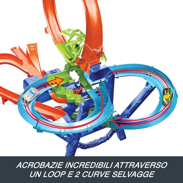 Detalle de Hot Wheels Scontri Volanti, pista con booster