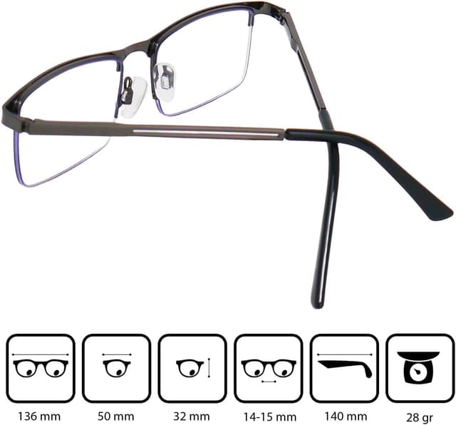 Detalle 2 de Mini Brille Blaulichtfilter Brille Halbrand