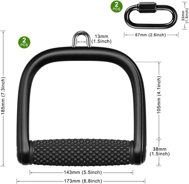 Thumbnail 6 de BeneLabel Gym Handle D-Handle 450lb set