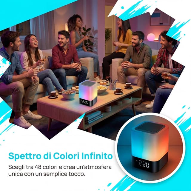 Detalle 2 de Gallstep Night Lights Bluetooth Speaker with Alarm Clock, MP3 Playback & Touch Sensor Lamp