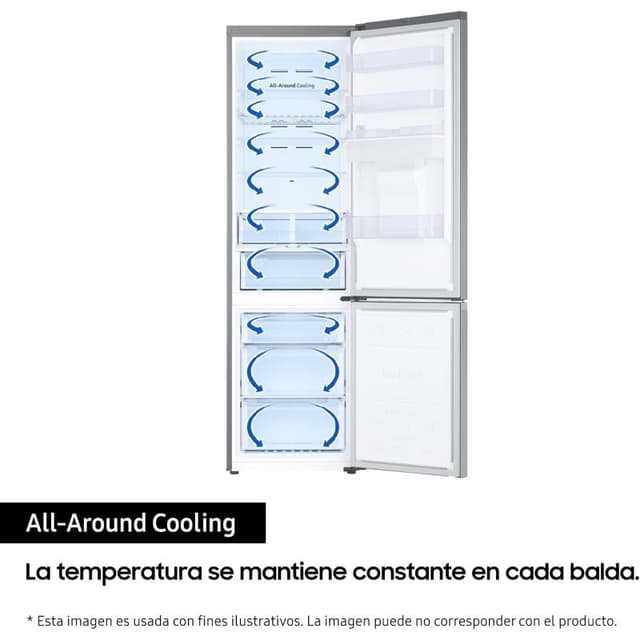 Detalle 2 de Samsung RB38C655DS9/EF Frigorífico combi 386L D Inox con IA Energy y SmartThings