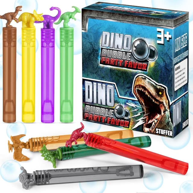 Detalle 2 de Dinosaur Bubbles Wands Bulk for Kids (32-Pack Mini Bubble Party Favors)