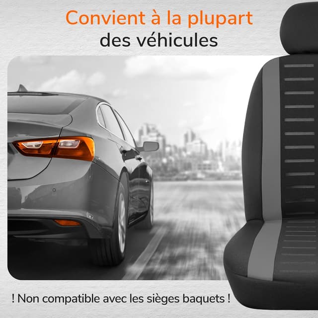 Thumbnail 4 de Upgrade4cars Housses Sièges Gris Universel 2026