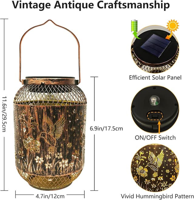 Thumbnail 4 de Hummingbird Solar Lantern Outdoor decor