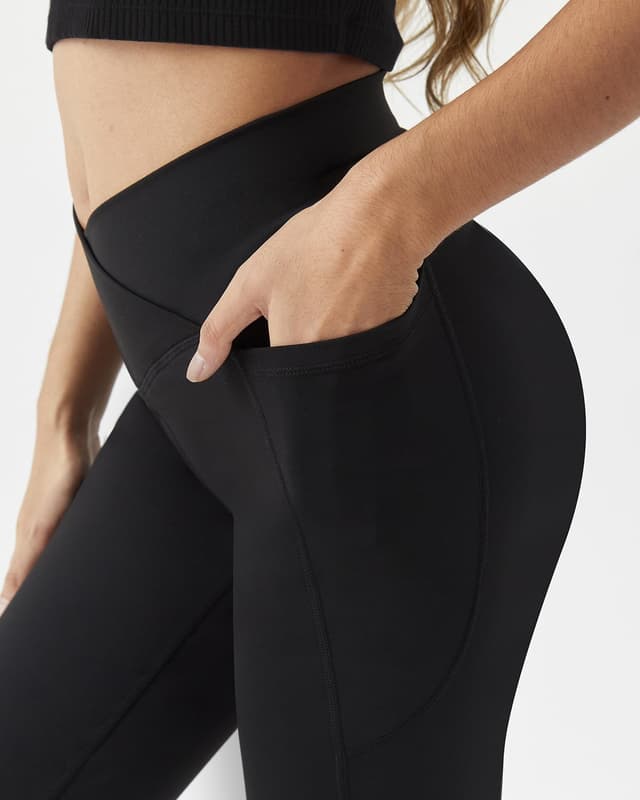 Detalle de Zylioo Lang Bein Bootcut Leggings (Tall/Extra Tall) für Yoga & Fitness