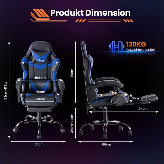 Thumbnail 2 de Sweetcrispy Sedia da gaming ergonomica 130 kg