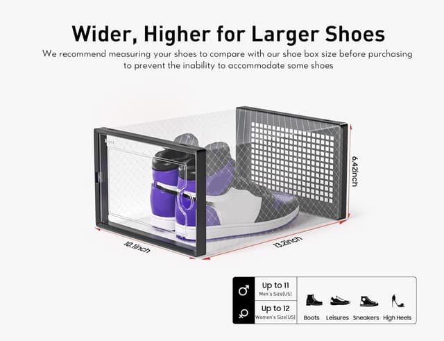 Thumbnail 2 de Kuject X-Large Shoe Storage Boxes 12-pack