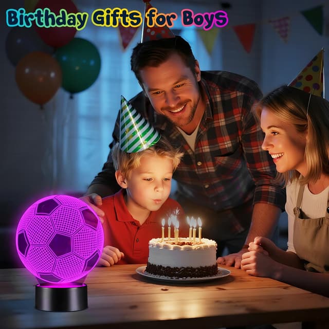 Detalle 2 de Linkax 3D Illusion Football Night Light 16 colours