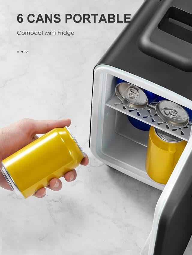 Detalle de Reemix Mini Kühlschrank 4L für Skincare & Getränke (Kühl- und Wärmefunktion, Dual-Strom 12V/240V) – Schwarz