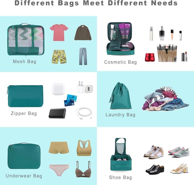 Thumbnail 4 de BAGAIL Packing Cubes 8‑Set 46cm for Travel