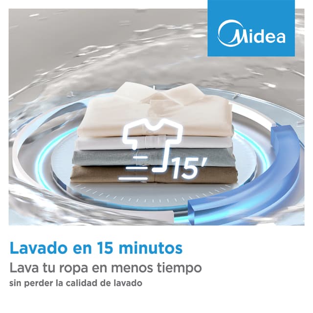 Detalle 2 de Lavadora Midea 9kg Power Mix MF110W90BA10/W-ES