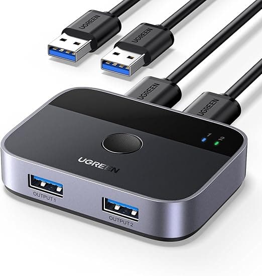 Detalle de UGREEN Switch USB 3.0 KVM 2 Puertos para PC 🌐