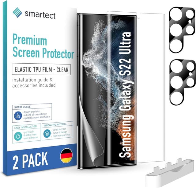 Detalle de smartect Pellicola protettiva TPU per Samsung Galaxy S22 Ultra (Schermo + fotocamera), 2+2 pezzi