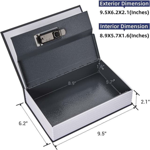 Thumbnail 5 de Ohuhu Book Safe with 3‑digit Lock 24.1cm