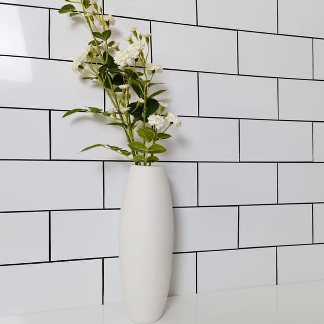 Detalle 2 de AULIGET 100-Piece Polished White Thick PVC Peel-and-Stick Subway Backsplash Tiles (3" x 6")