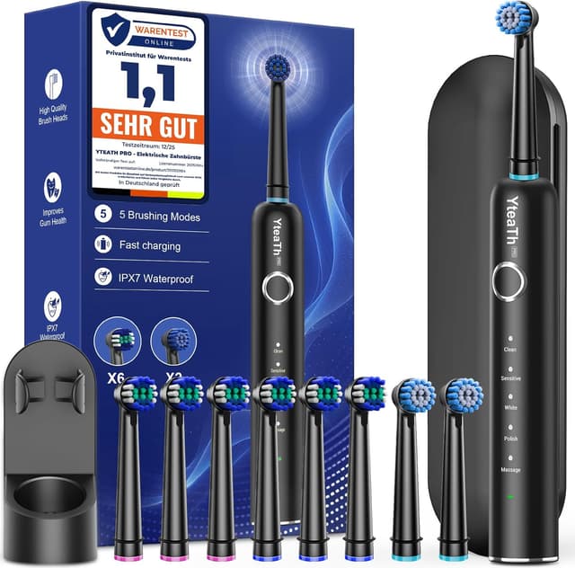 Detalle de Rotierende Zahnbürste mit 8 Aufsteckbürsten