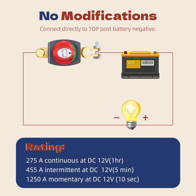 Detalle 1 de Batterie-Trennschalter 275 A 12V 24V