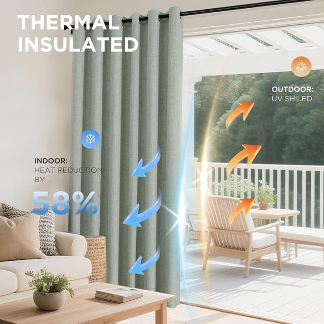 Detalle 2 de Rideaux occultants 140x225 cm, anti UV