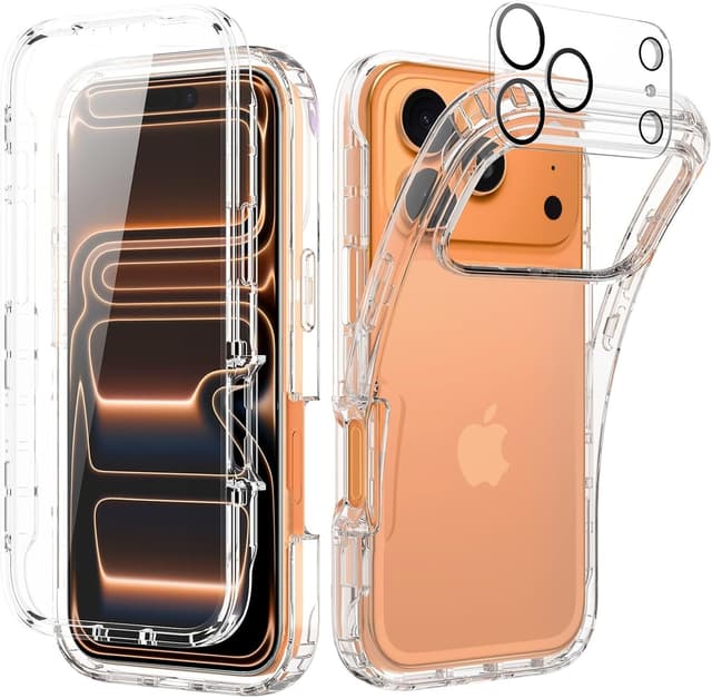 Detalle de Leedia Coque compatible iPhone 17 Pro Max 6,9" avec protection 360° et film écran intégré (transparent)