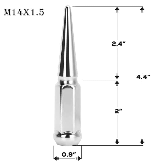 Thumbnail 1 de DYNOFIT 14x1.5 Spike Lug Nuts 32PCS 4.4in