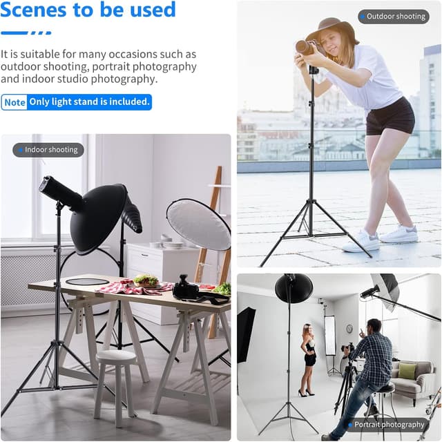 Detalle de NEEWER Collapsible Metal Photography Light Stand (6.2ft/1.9m) with Inner Spring Cushion