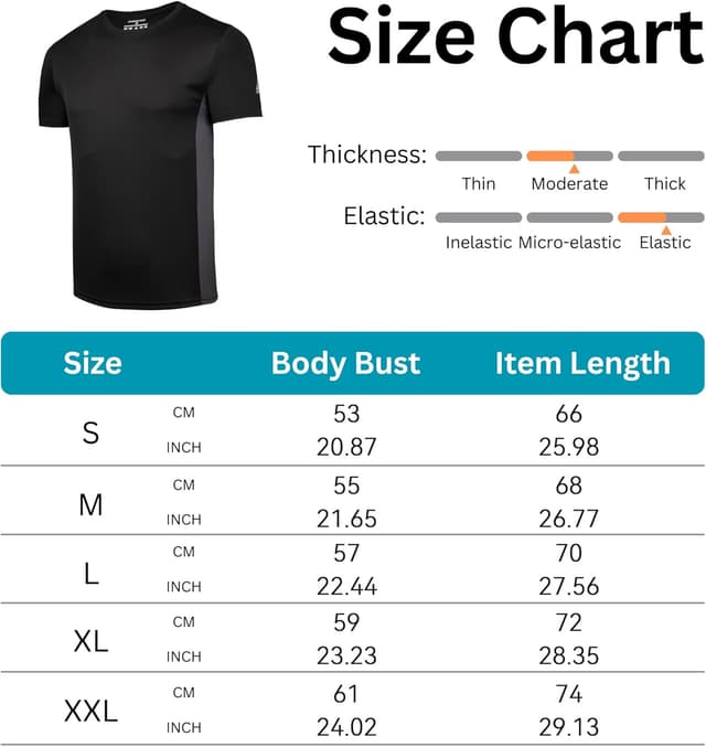 Thumbnail 6 de AMZSPORT confezione da 1/3/5 t-shirt sportive da uomo girocollo traspiranti a maniche corte