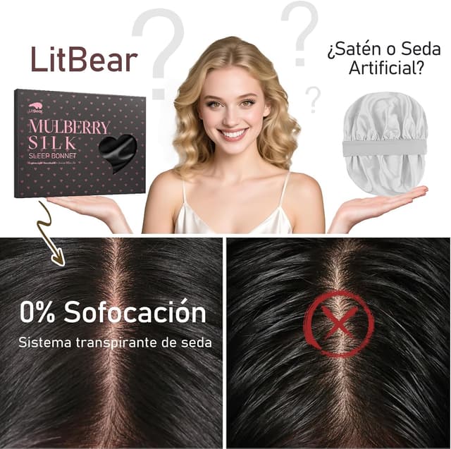 Thumbnail 4 de LitBear Gorro de Seda 22 Momme para dormir