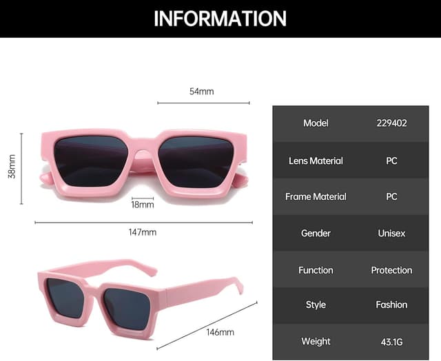 Thumbnail 1 de Vintage Rechteckige Sonnenbrille UV400 54mm đ