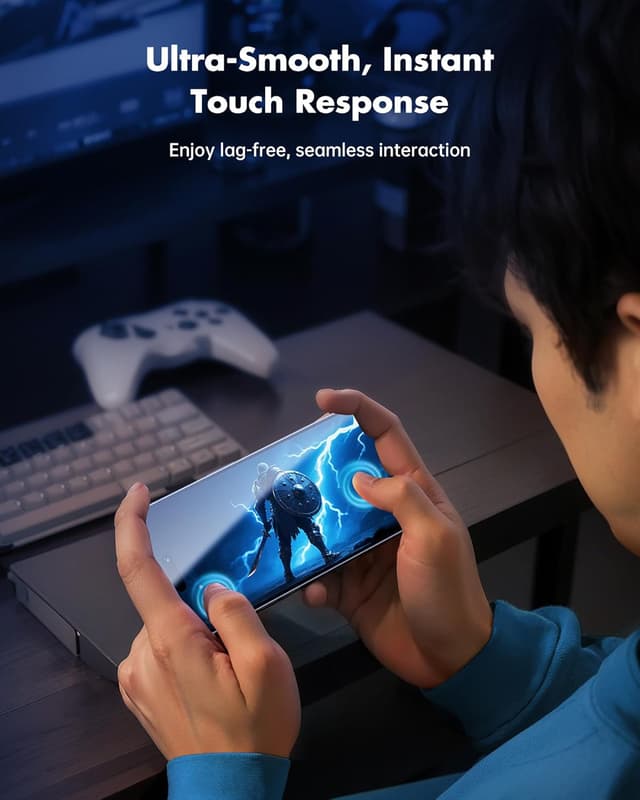 Detalle de UNBREAKcable Privacy Screen Protector for iPhone 15 Pro Max (6.7-Inch) — 2-Pack + Lens Protectors, 25° Anti-Spy Tempered Glass