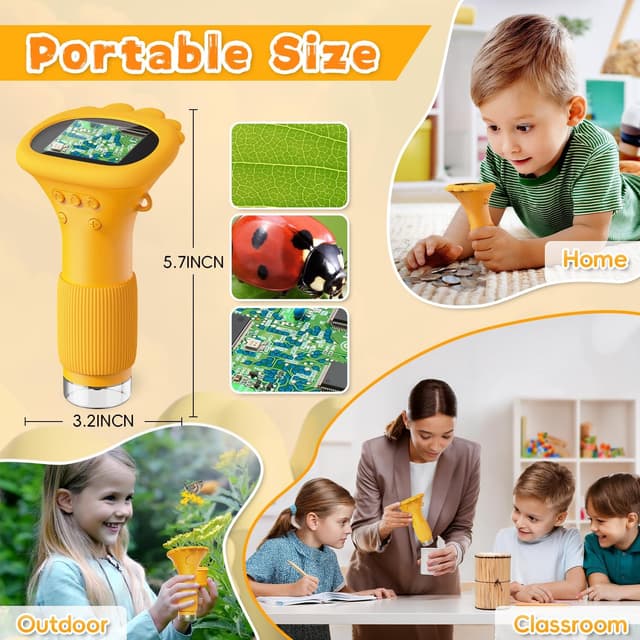 Thumbnail 6 de Ahalfcit 1000X Kinder-Mikroskop 2" Bildschirm