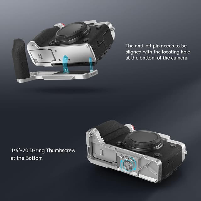 Detalle 2 de SMALLRIG L-Form Griff 4136 für Fujifilm X-T5 mit Arca-Schnellwechselplatte