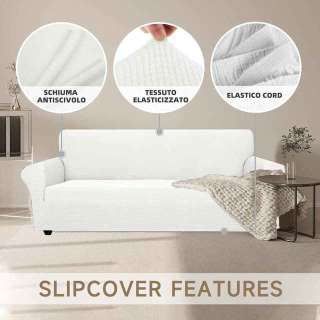 Detalle 1 de Ystyle housse canapé 3 places blanche