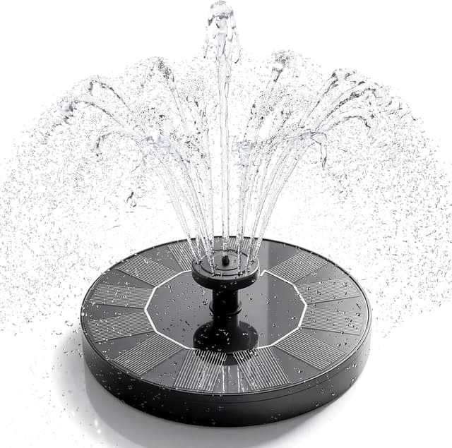 Detalle de AISITIN Solarbrunnen für den Außenbereich – Solarpumpe mit 6 Fontänenstilen für Garten, Teich & Vogelbad