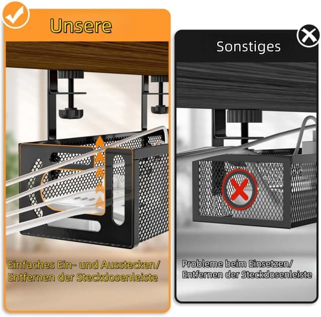 Detalle 2 de Couwilson Kabelmanagement-Organizer 1x unter dem Schreibtisch