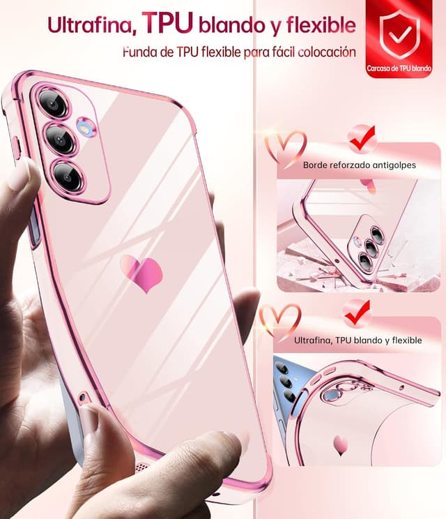 Thumbnail 2 de LeYi funda Galaxy A16 4G Rosa Corazón