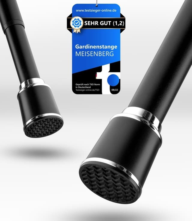 Detalle de MEISENBERG tringle rideau extensible sans perçage 370–420 cm (noir)