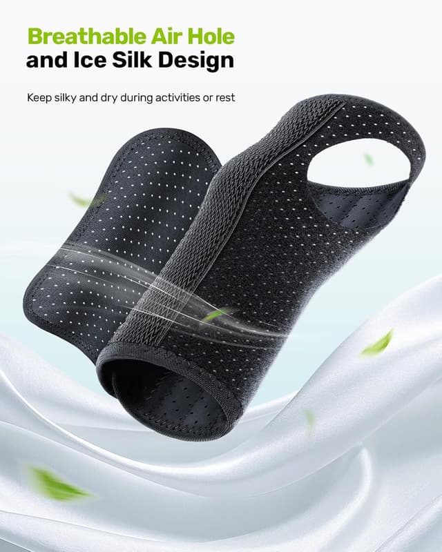 Detalle de Rakiie verstellbare Nacht-Handgelenkstütze mit 3 Metallschienen (lila, linke Hand, L)