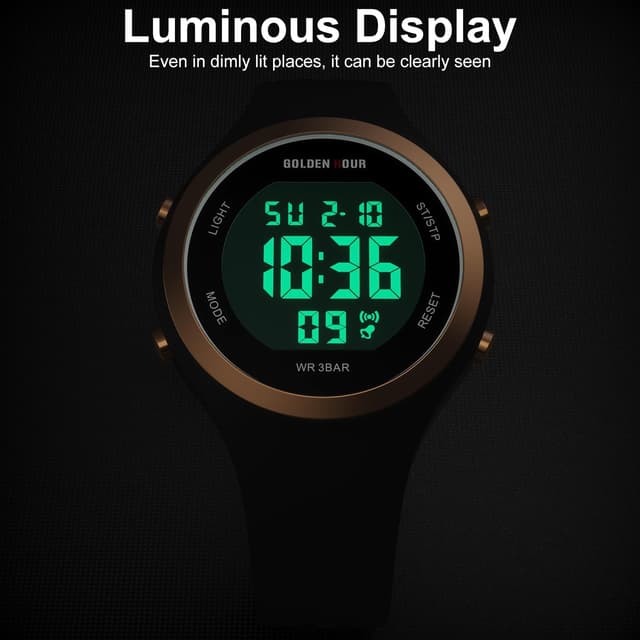 Detalle 2 de GOLDEN HOUR Digital Uhr Damen 5 ATM