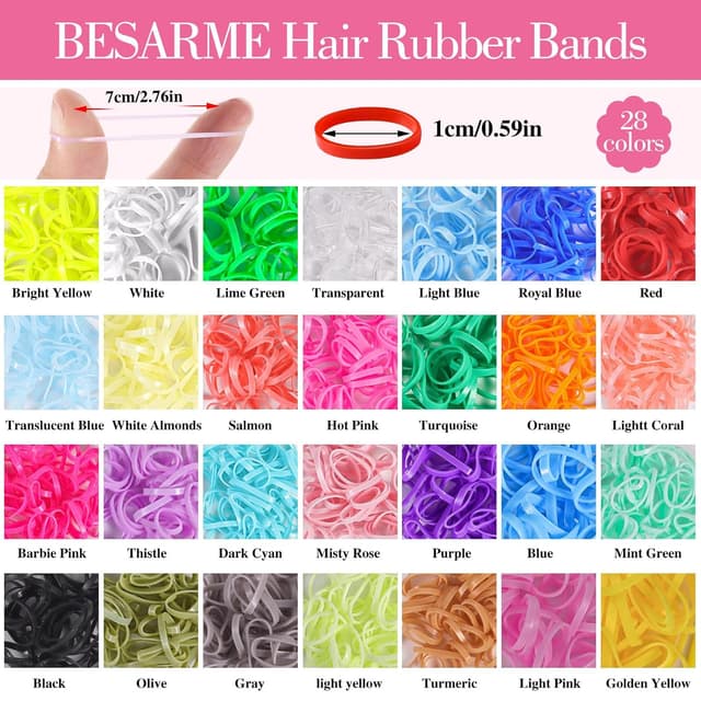 Detalle de 28 Colors Rubber Bands Set with 8 Hair Styling Tools (1,500 pcs) for Baby & Toddler