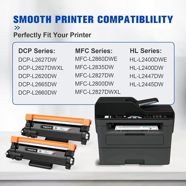Detalle 2 de Q-image TN2510 TN 2510 compatible toner cartridge (2x black) for selected Brother laser printers