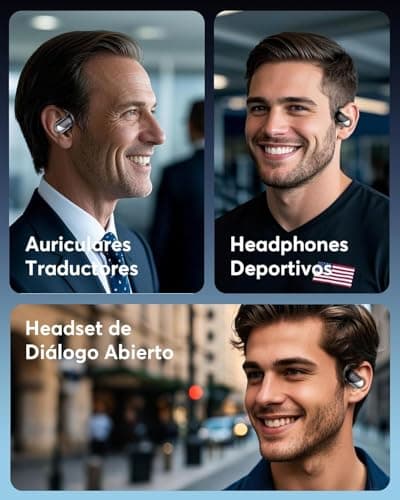 Thumbnail 6 de Paekole Auriculares Traductor en Tiempo Real con IA Q16 H3 (abiertos, 3 en 1) Negro ónix