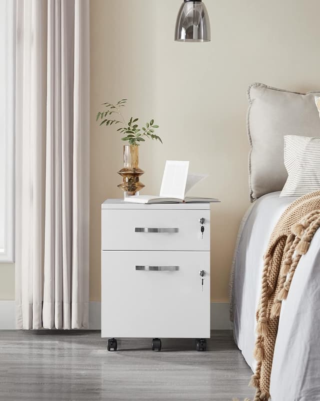 Detalle 1 de VASAGLE Rollcontainer abschließbar mit 5 Rollen