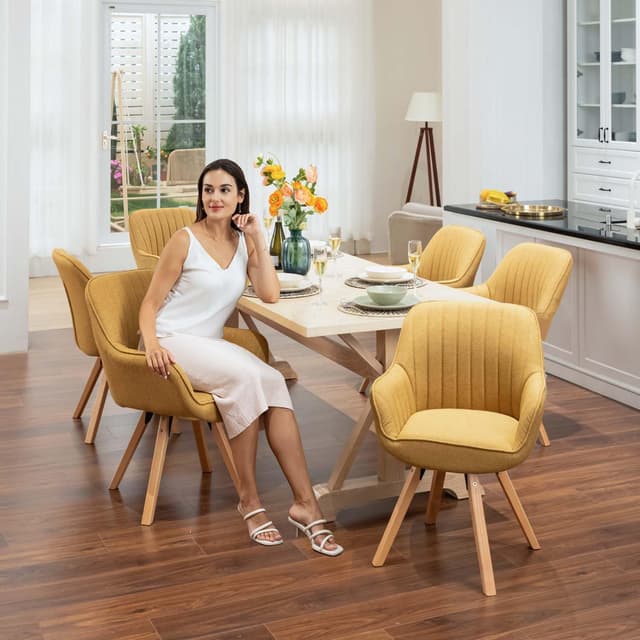 Thumbnail 6 de MEUBLE COSY sedia girevole 360° imbottita con braccioli e schienale per pranzo, ufficio e toeletta