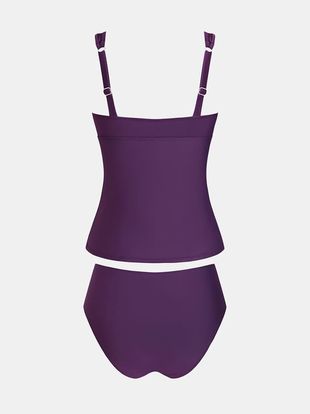 Thumbnail 6 de Tankini da donna CUPSHE con scollo a V in rete smerlato e coppe morbide rimovibili