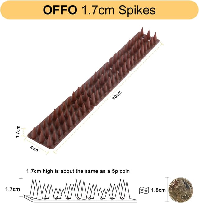 Detalle de OFFO Bird Spikes 30cm pigeon fence deterrent