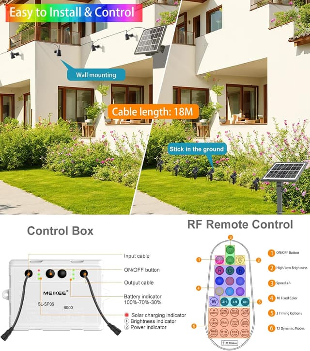 Thumbnail 6 de MEIKEE Faretti solari 6000mAh RGB